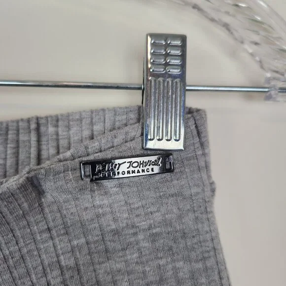 Betsey Johnson Performance Size M Gray Rib Wide Leg Stretch Cropped Pants - Picture 5 of 7